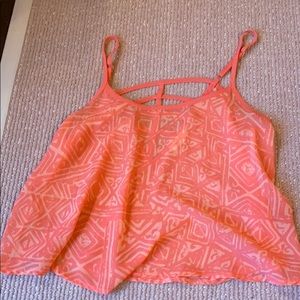 MINE pink tank top with beautiful back. Size small